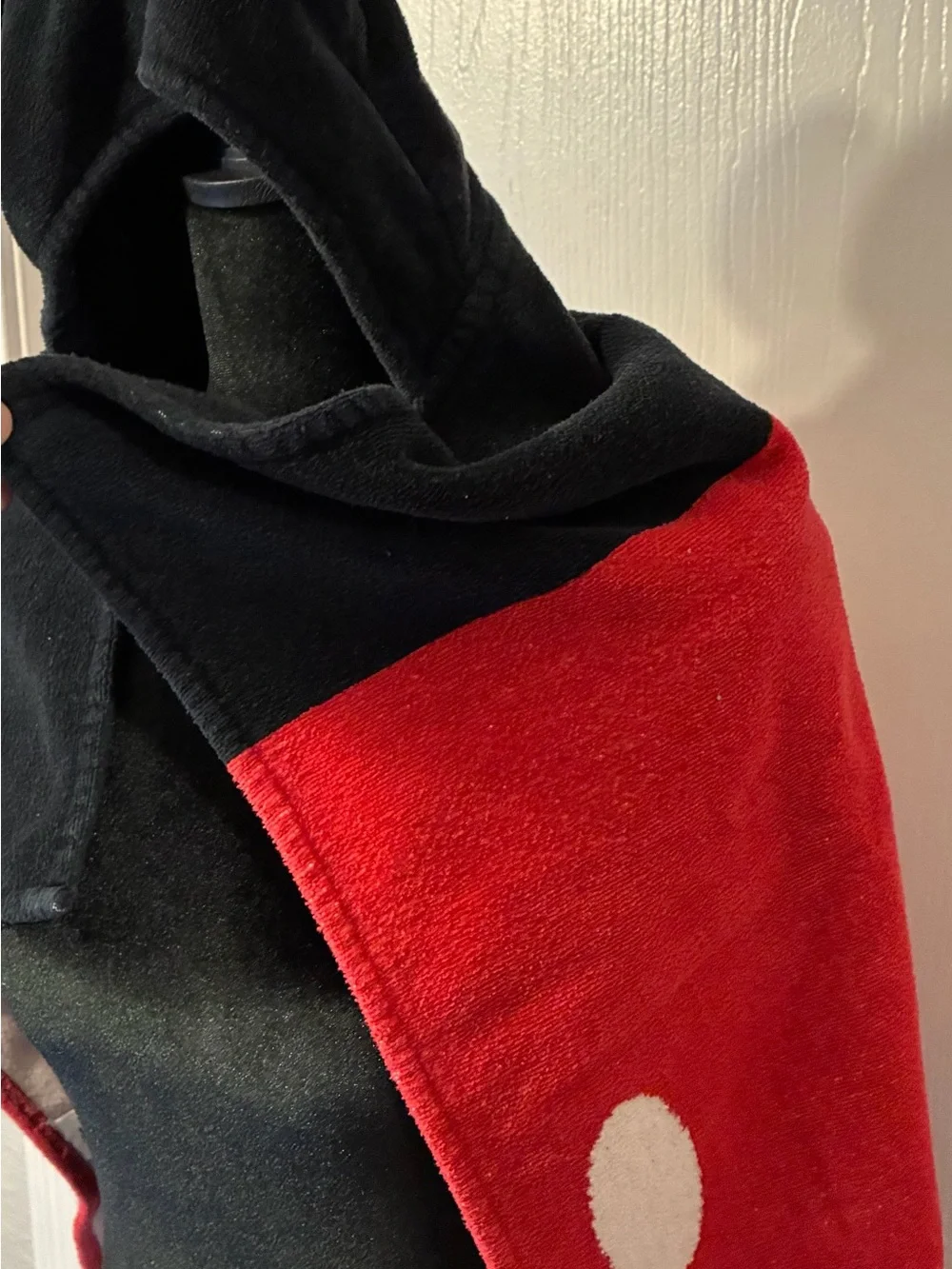 Pottery Barn Mickey Mouse Hooded Towel - Black & Red